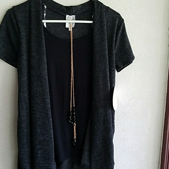 NWT Naif short sleeve tank top with sweater - Picture 3 of 4